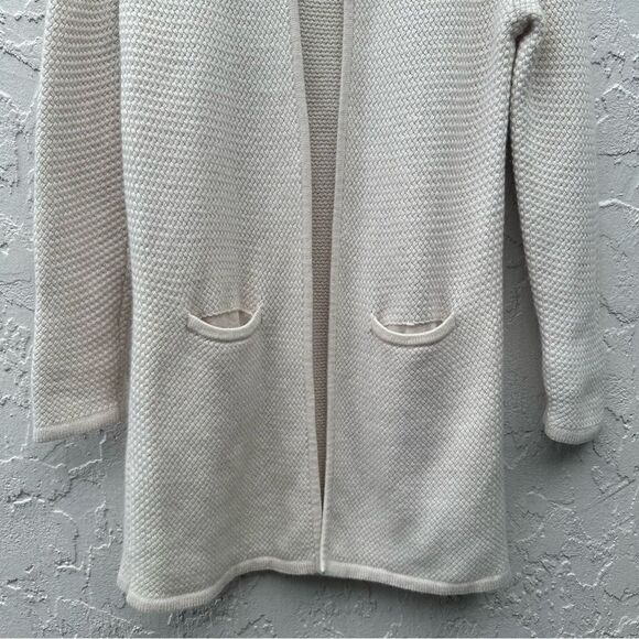 CHELSEA ROSE Wool Cashmere Cardigan Sweater Women Small Cream Minimalist Long - Picture 3 of 8
